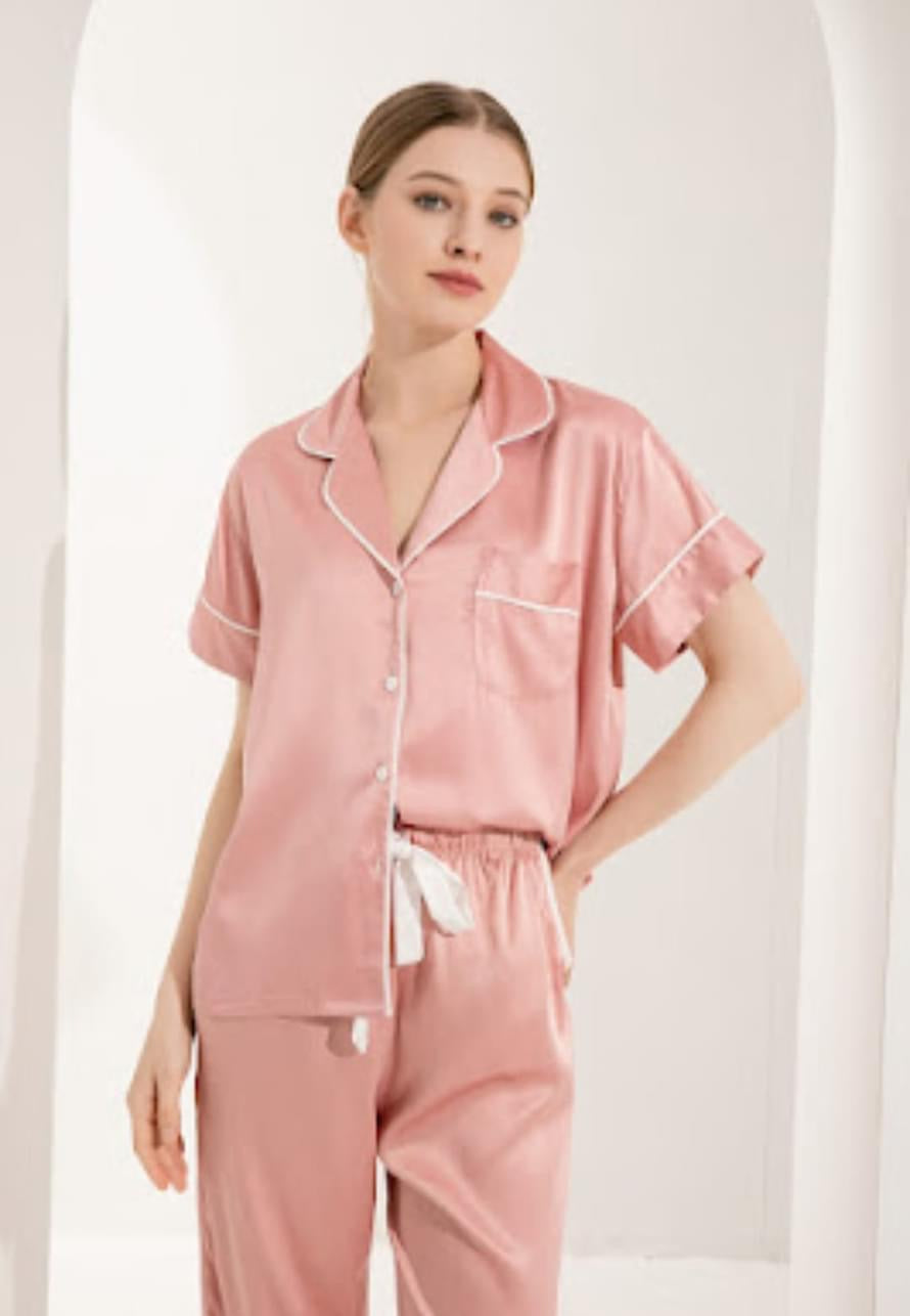 Short Sleeved, Long Bottom Pyjamas - PRINT ON FRONT