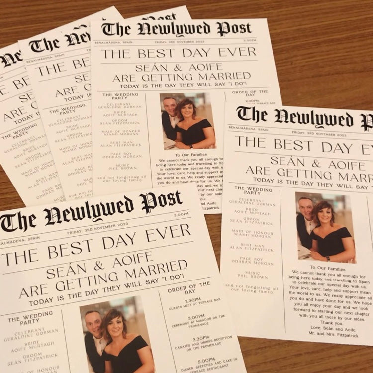 Newly Wed Post (10 pack) - Wedding Newspapers