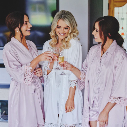 Silk Style Pyjamas - PRINT ON FRONT & BACK