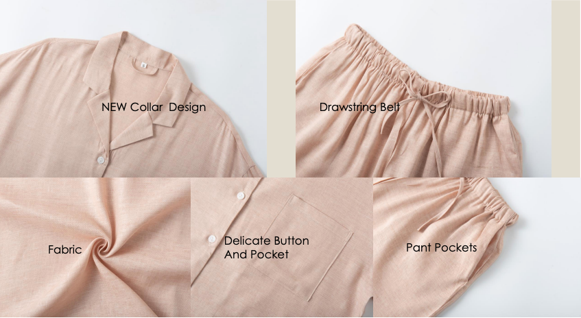 Linen Short PJs with Pockets