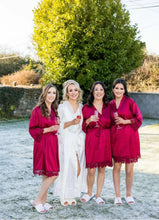 Load image into Gallery viewer, Deluxe Bridal Party Package (Robe, PJs, Flute, Deluxe Fluffy Slippers, Giftbox)
