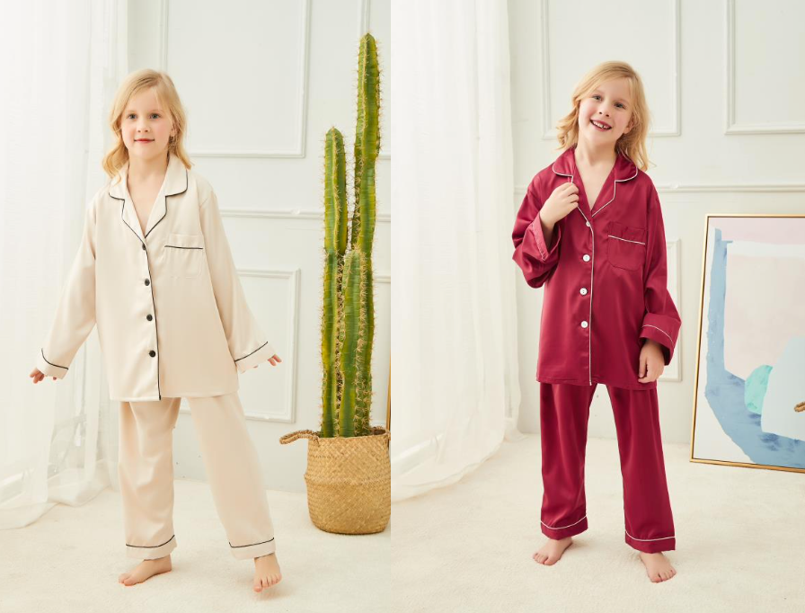 Kids Long Bottom Silk Style Pyjamas
