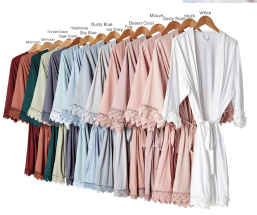 Cotton Triple Layer Lace Trim Robes (Up to size UK26)