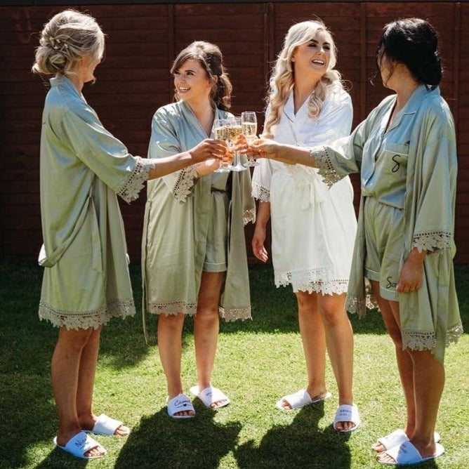 Ladies Lace Trim Robe